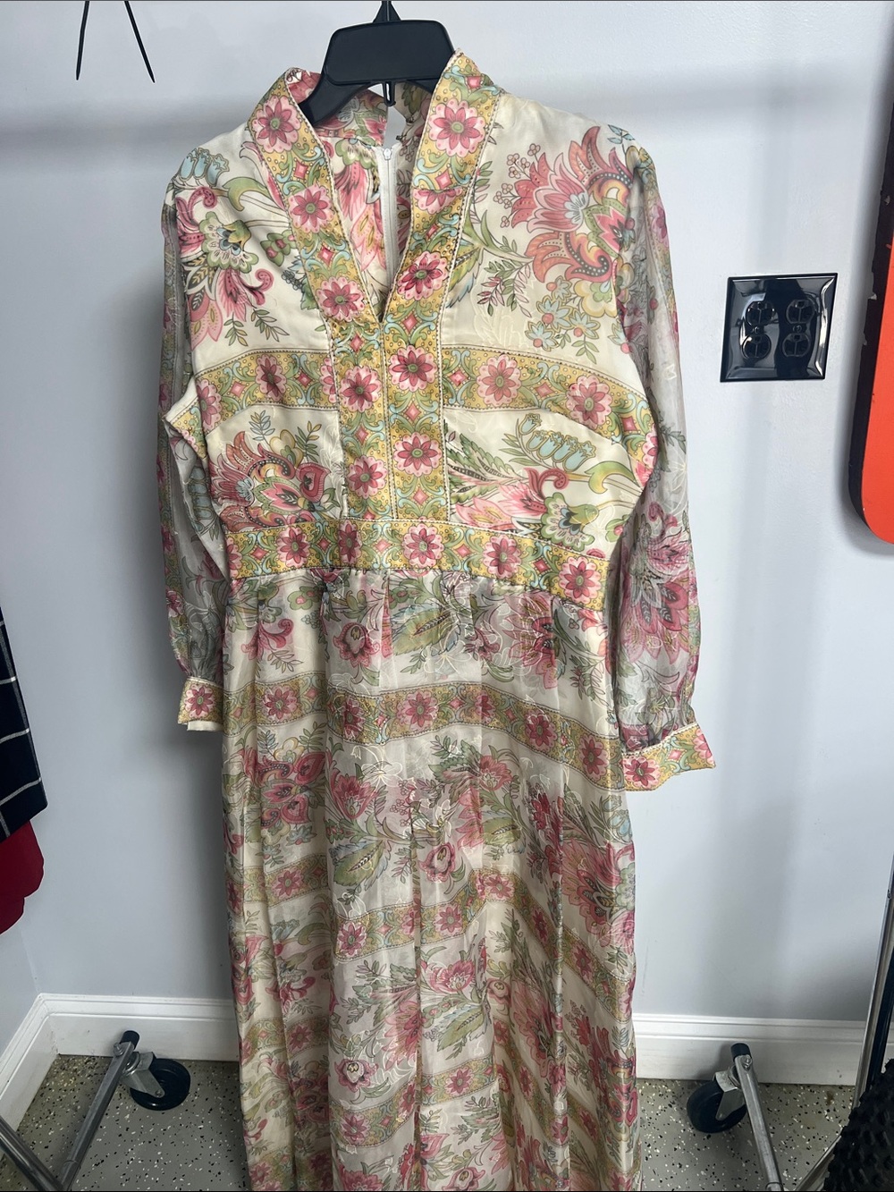 Avalon Cream Maxi Dress with Pink Floral Print